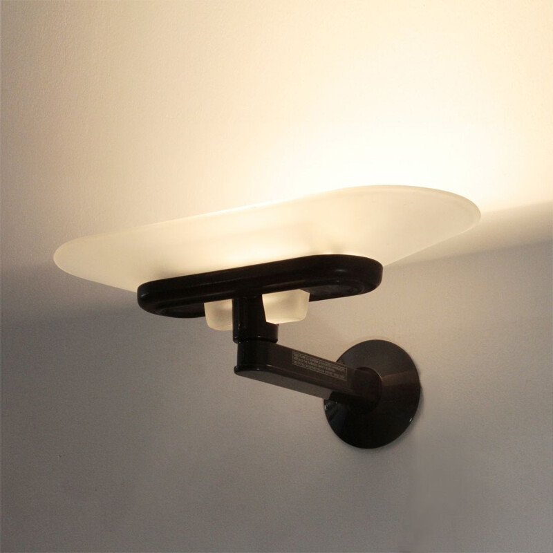 Vintage Jill wall lamp for Arteluce in glass and metal 1970s