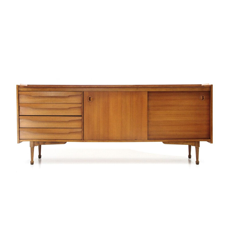  Vintage sideboard with drawers in wood Italy 1960s