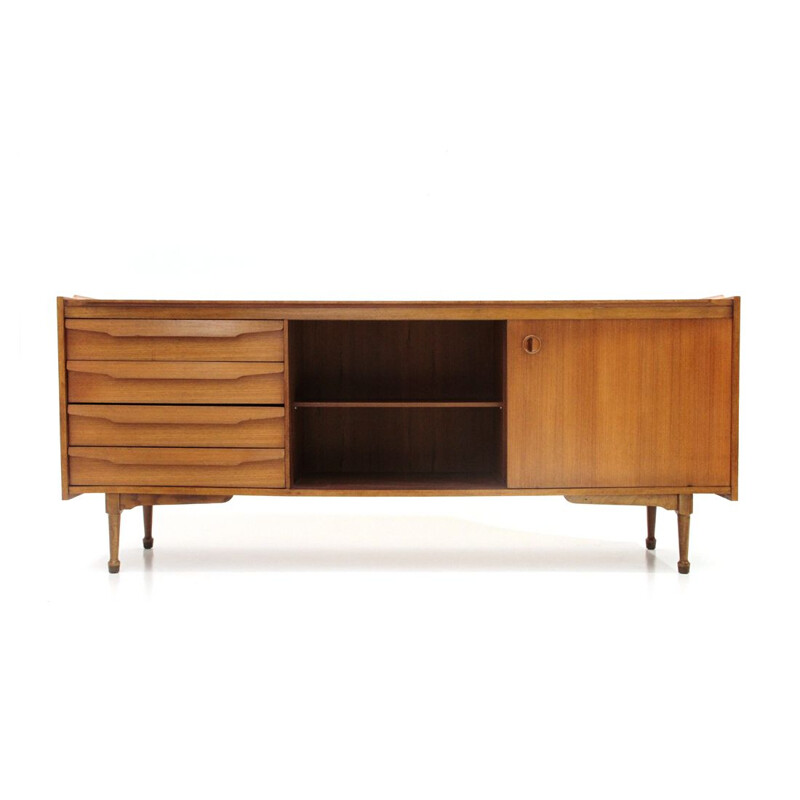  Vintage sideboard with drawers in wood Italy 1960s