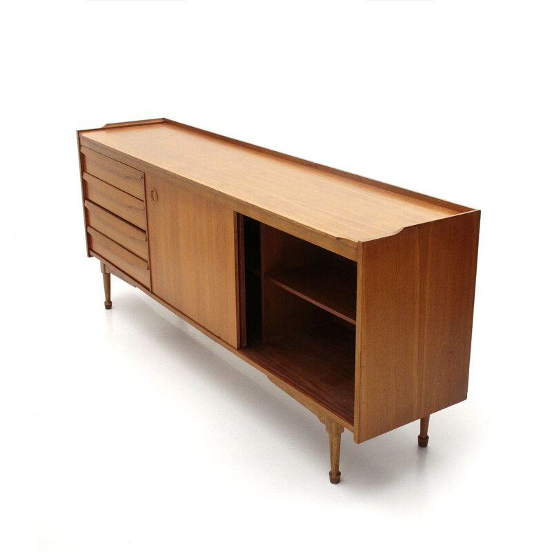  Vintage sideboard with drawers in wood Italy 1960s