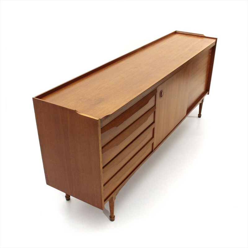  Vintage sideboard with drawers in wood Italy 1960s