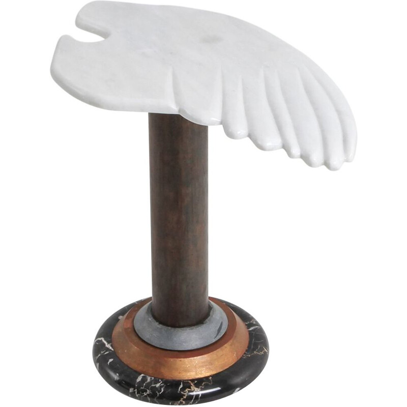 Table d'appoint vintage en marbre Angel Wing 1960s