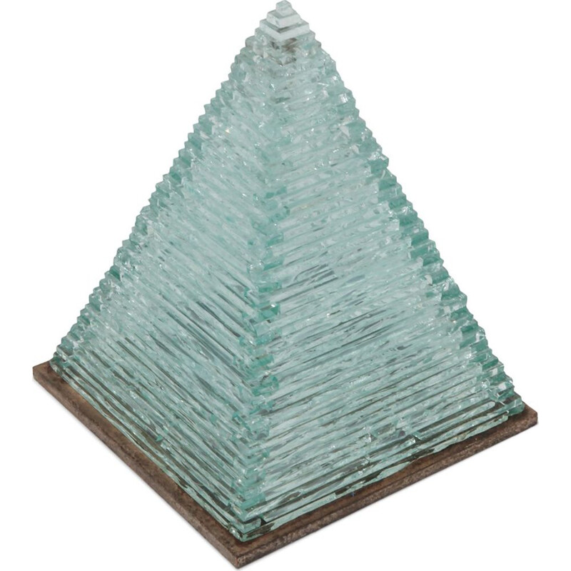 Vintage pyramid glass lamp by Pia Manu