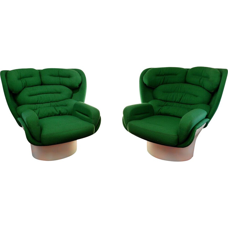 Pair of vintage ELDA armchairs by Joe Colombo for Comfort 1970
