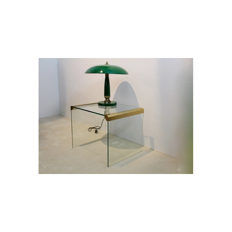 Vintage glass and brass side table by Pierangelo Gallotti for Gallotti Radice, 1970