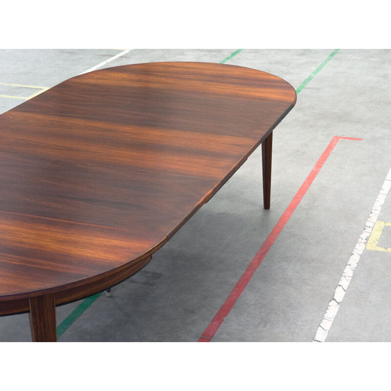 Vintage dining table in rosewood extendable Omann Jun Model 55 