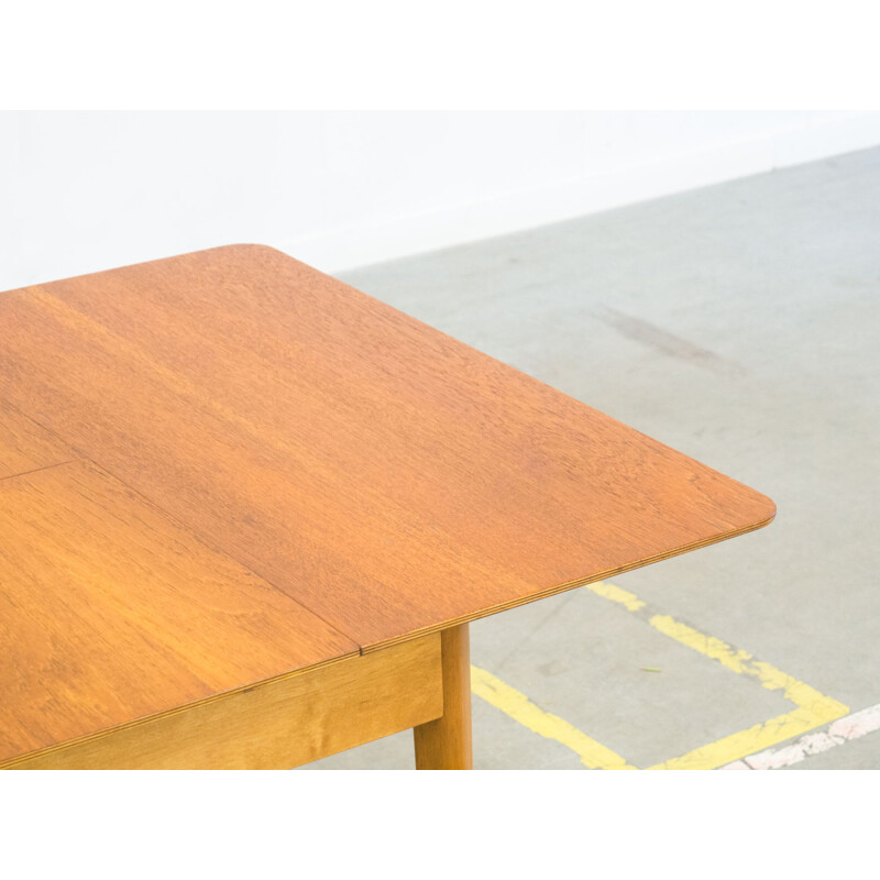 Vintage Pastoe TB38 teak and birch dining table by Cees Braakman