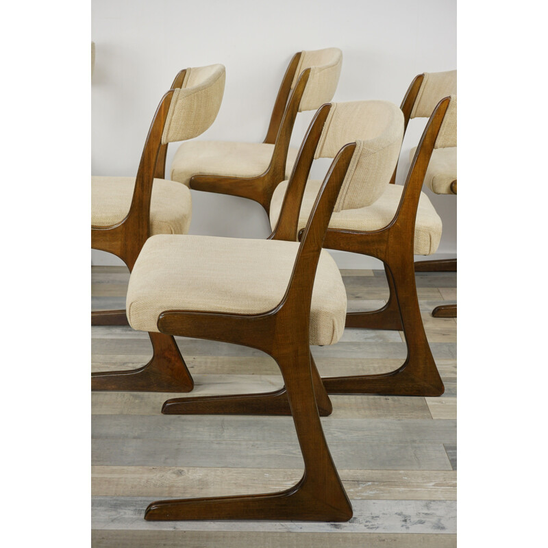 Set of 6 vintage chairs Baumann 1960