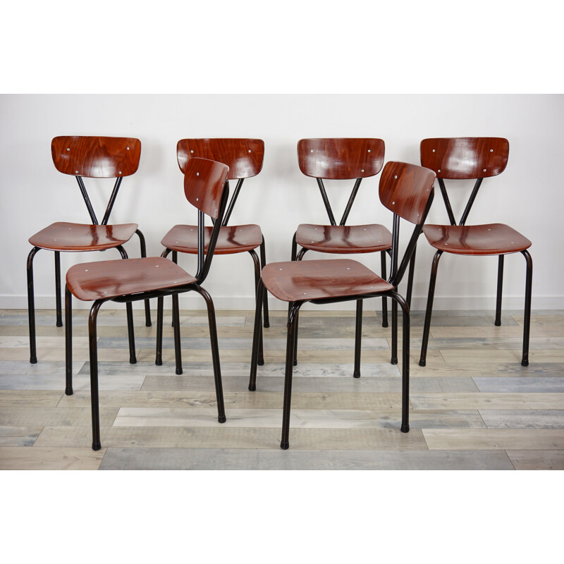 Suite de 6 chaises vintage Pagholz