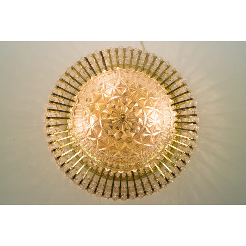 Vintage brass and glass ceiling lamp