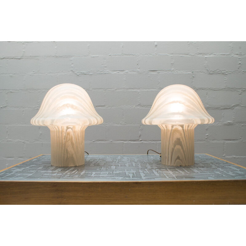 Vintage pair of mushrooms lamps by Peill & Putzler,1960