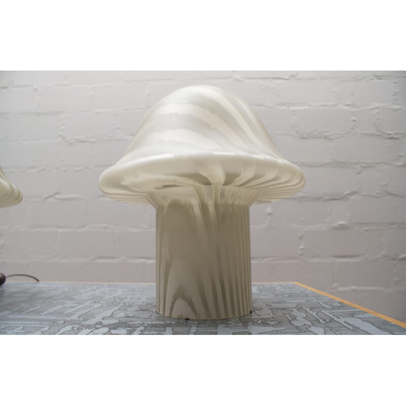 Vintage pair of mushrooms lamps by Peill & Putzler,1960