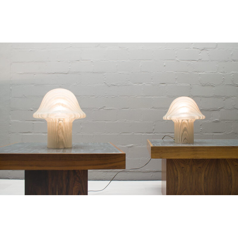 Vintage pair of mushrooms lamps by Peill & Putzler,1960