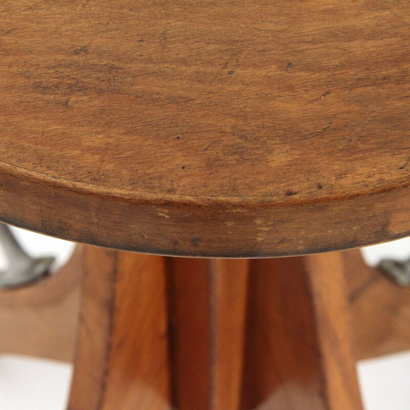 Italian vintage stool made of industrial wood from the 1950s