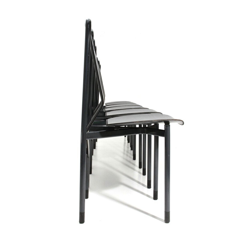 6 chaises à repas noire " Irma" vintage par Achille Castiglioni pour Zanotta,1970