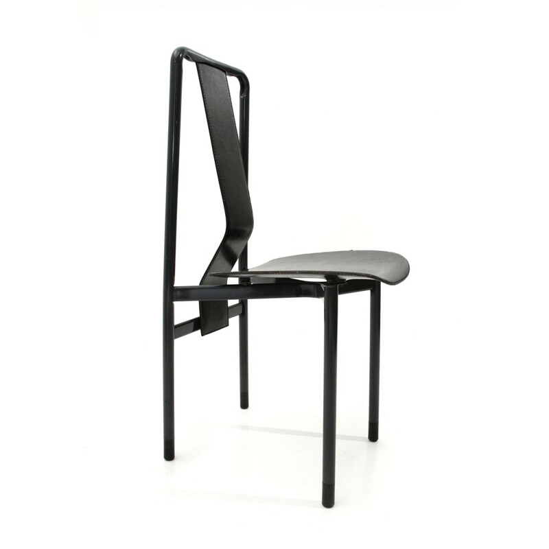 6 chaises à repas noire " Irma" vintage par Achille Castiglioni pour Zanotta,1970