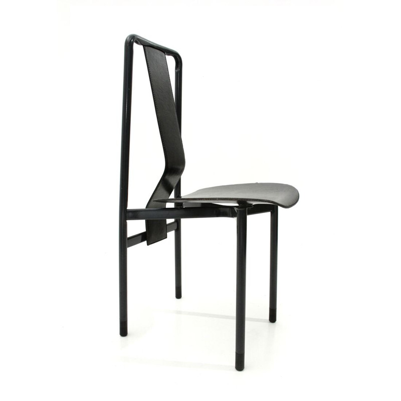 Set of 6 "Irma" black dining chairs by Achille Castiglioni for Zanotta,1970