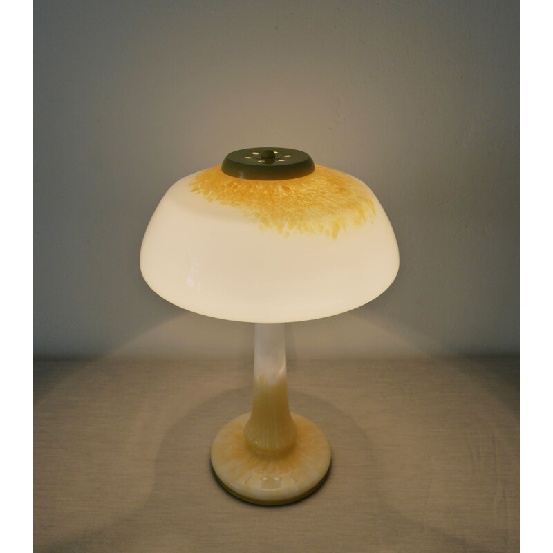 Vintage colored glass table lamp from Schmöger Leuchten