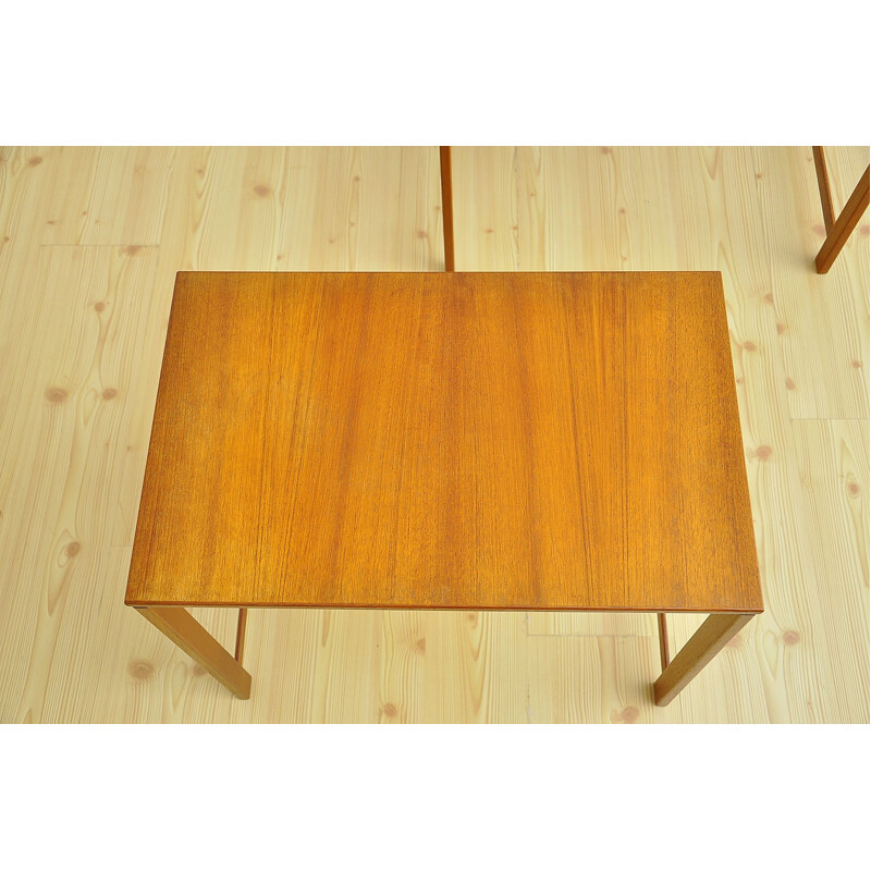 Suite de 2 tables gigognes vintage danoises en bois de teck 1960