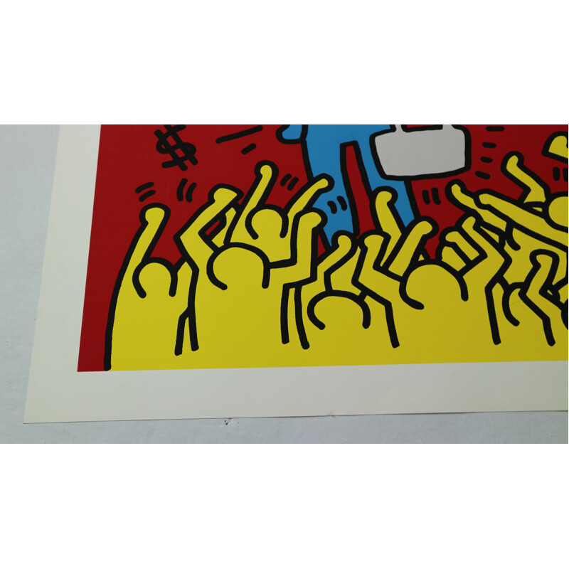 Vintage silkscreen by Keith Haring in paper 1990s