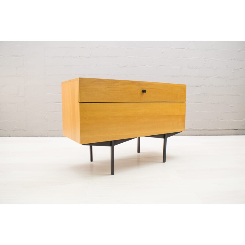 Vintage german chest of drawers by Karl Ohr in wood and metal 1960s