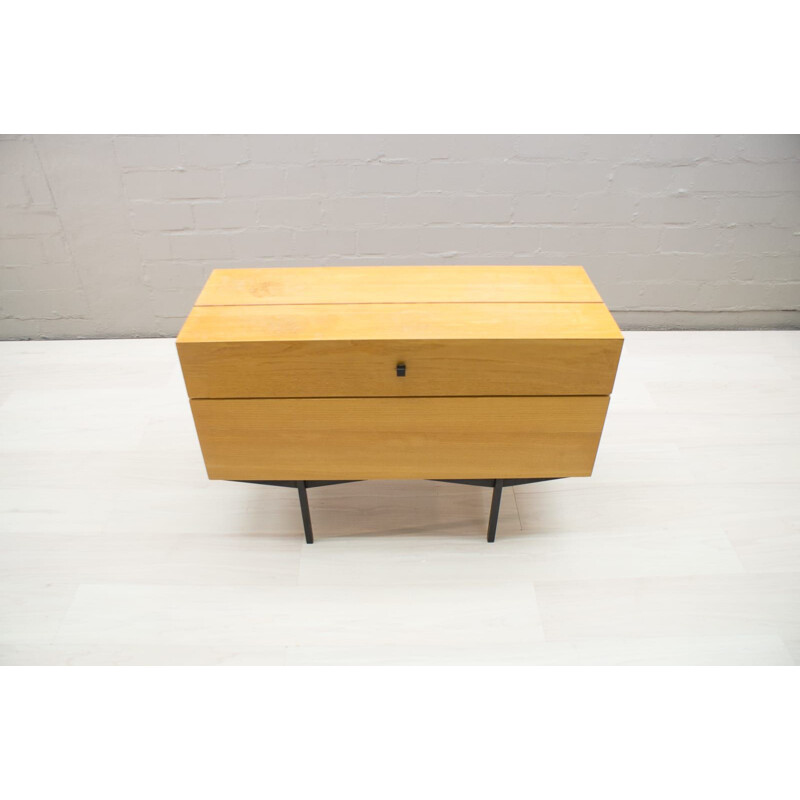 Vintage german chest of drawers by Karl Ohr in wood and metal 1960s