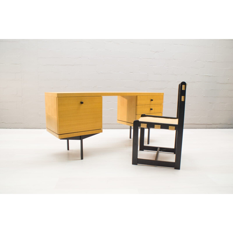 Vintage dressing table by Karl Ohr in wood and metal 1960s