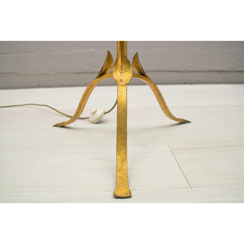 Vintage glass and metal floor lamp by Hans Kögl, Germany 1970