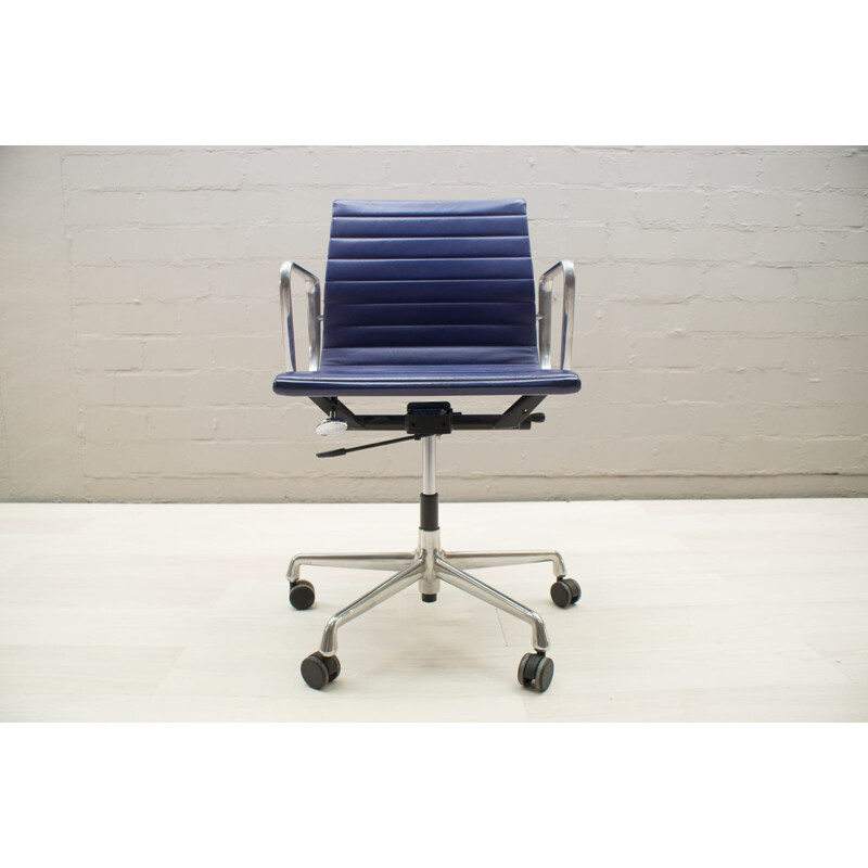 Vintage model EA 117 chair by Charles & Ray Eames for Vitra in blue leather