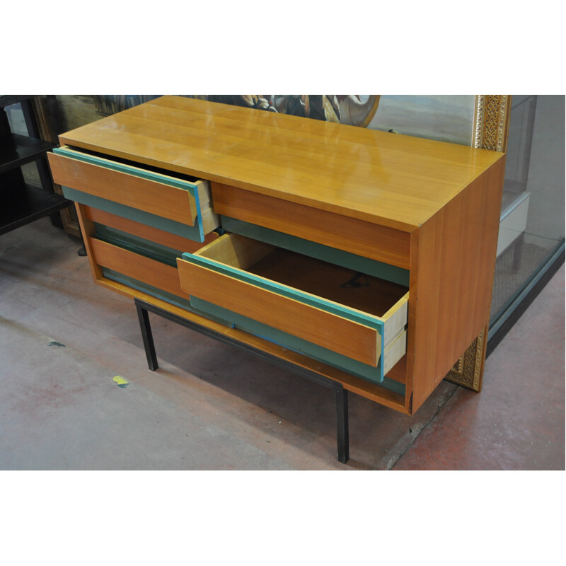 Vintage chest of drawers in cherrywood, Bernard MARANGE - 1965