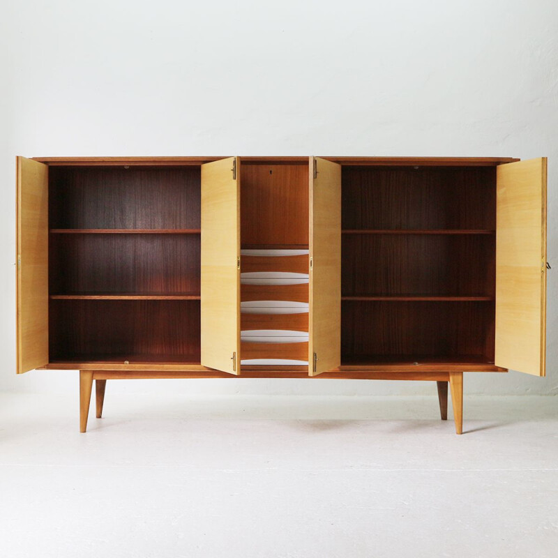 Vintage german cupboard in walnut 1950s