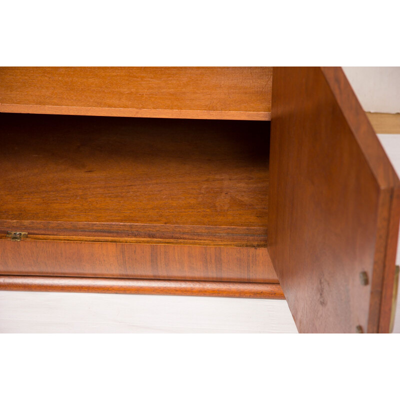 Vintage chest on chest in walnut and bronze 1930s