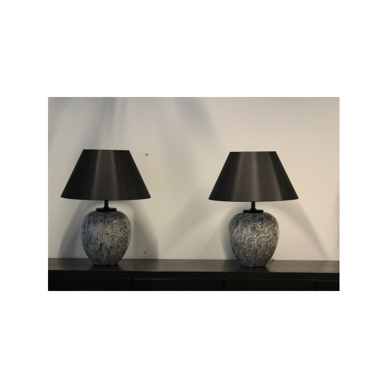 Pair of vintage ceramic lamps for Pander Holland, 1970
