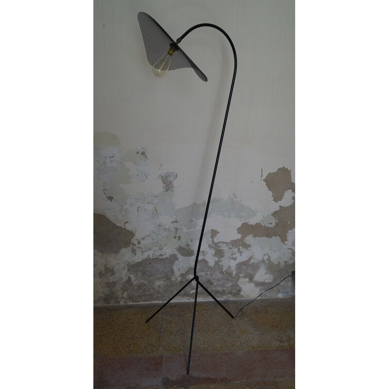 Lampadaire vintage tripode en métal 1950s