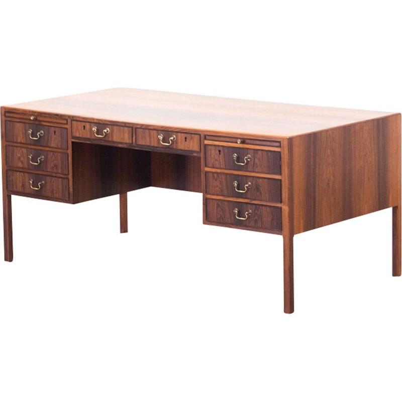 Vintage executive desk in rosewood AJ Iversen by Ole Wanscher