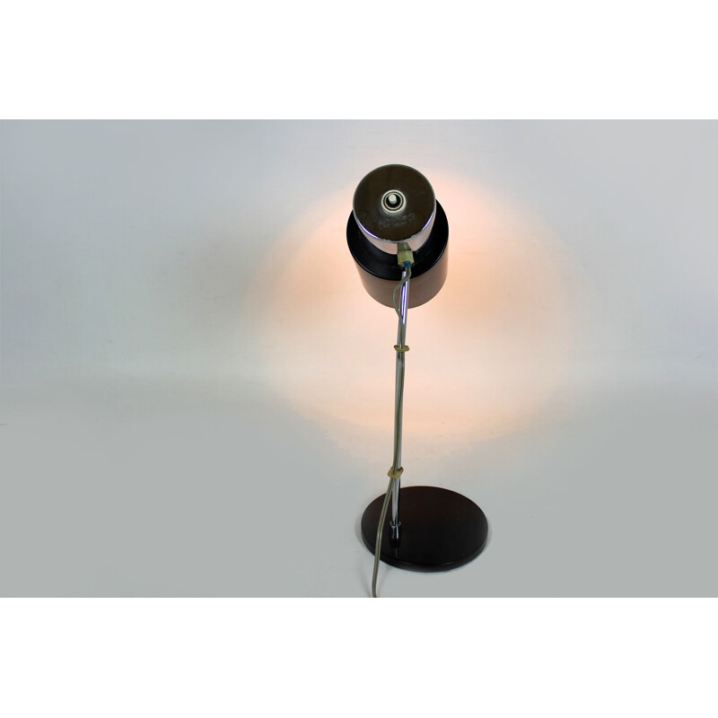 Vintage black and silver table lamp by Josef Hurka for Napako