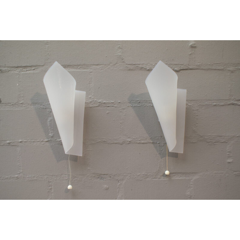 Set of 2 vintage plexiglas wall lamps by Hanns Hoffmann-Lederer for Heinz Hecht