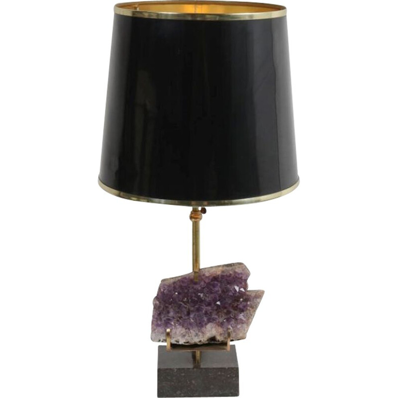 Vintage brass and marble lamp, Belgium 1970