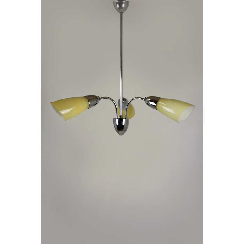 Vintage chrome 3-armed ceiling lamp from Instala Decin
