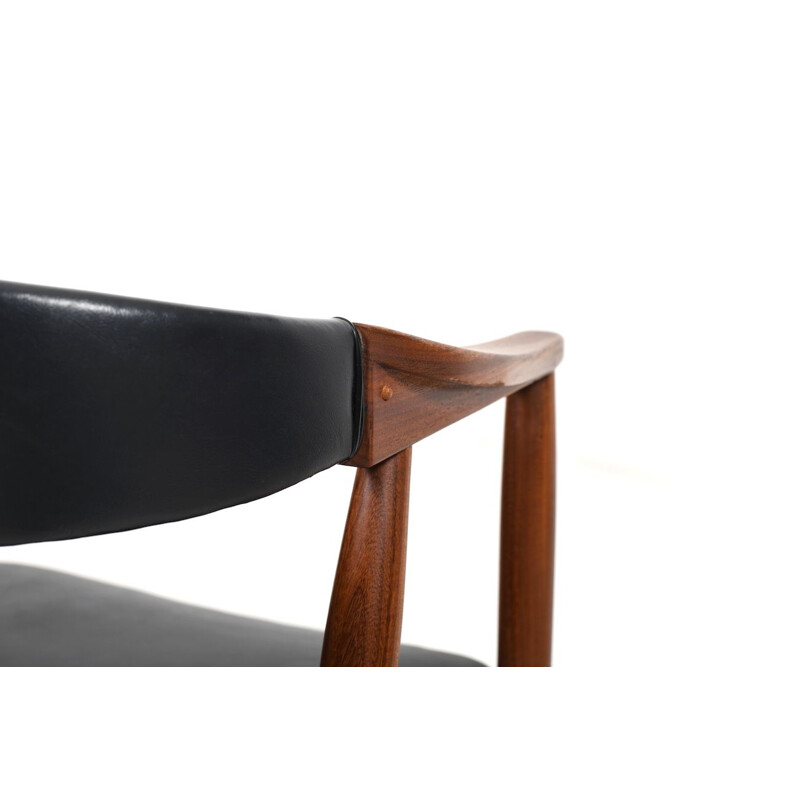Pair of Danish vintage teak wooden armchairs