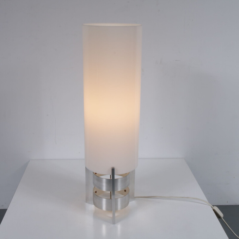 Vintage aluminium table lamp by Artiforte in the Netherlands