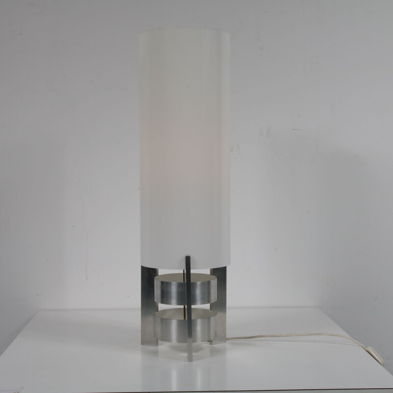 Vintage aluminium table lamp by Artiforte in the Netherlands