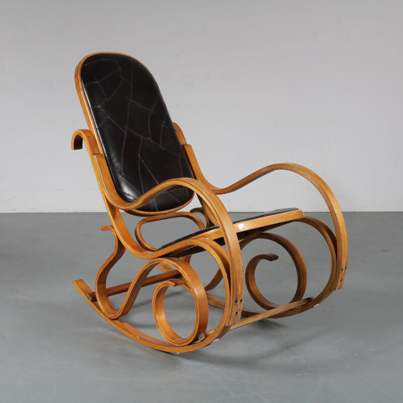 Vintage plywood rocking chair by Luigi Crassevig by Crassevig in Italy