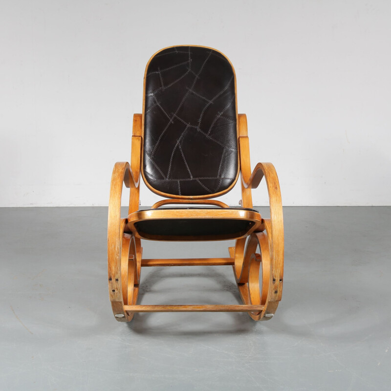 Chaise à bascule vintage par Luigi Crassevig par Crassevig