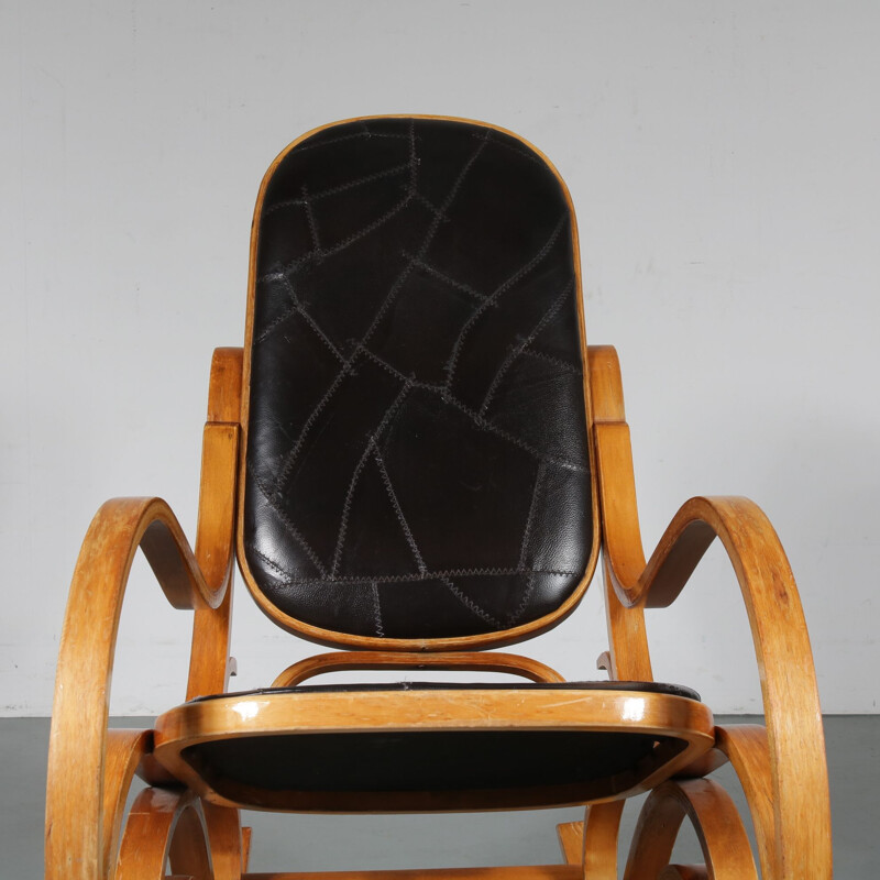 Vintage plywood rocking chair by Luigi Crassevig by Crassevig in Italy