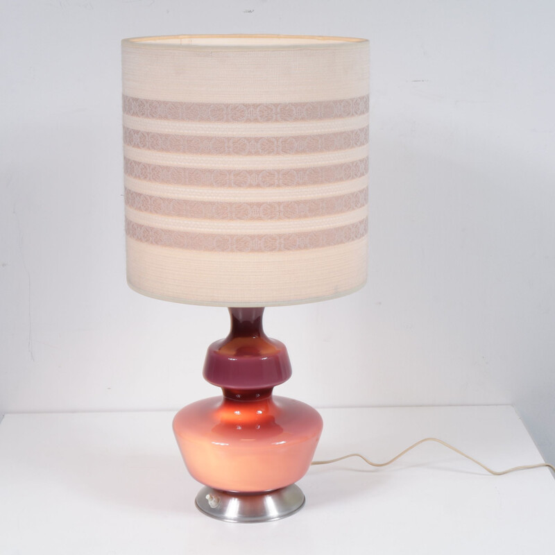 Vintage Danish glass table lamp by Holmegaard Denmark