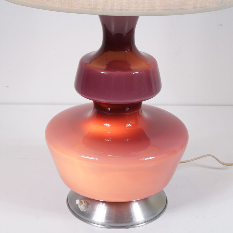 Vintage Danish glass table lamp by Holmegaard Denmark