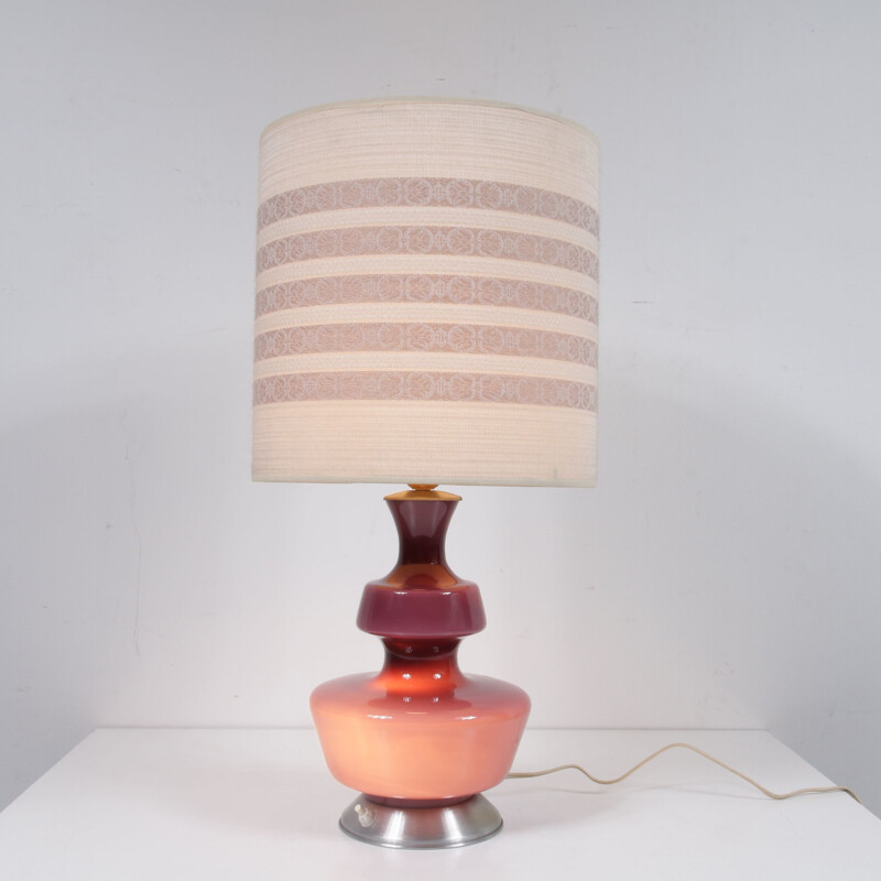 Vintage Danish glass table lamp by Holmegaard Denmark