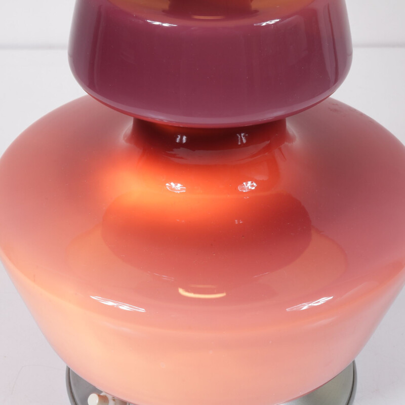 Vintage Danish glass table lamp by Holmegaard Denmark