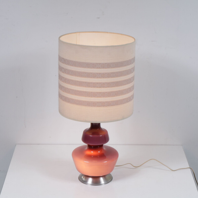 Vintage Danish glass table lamp by Holmegaard Denmark